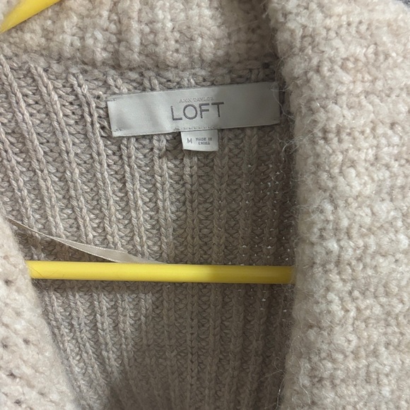 LOFT Cream Open Front Cardigan - Picture 2 of 4